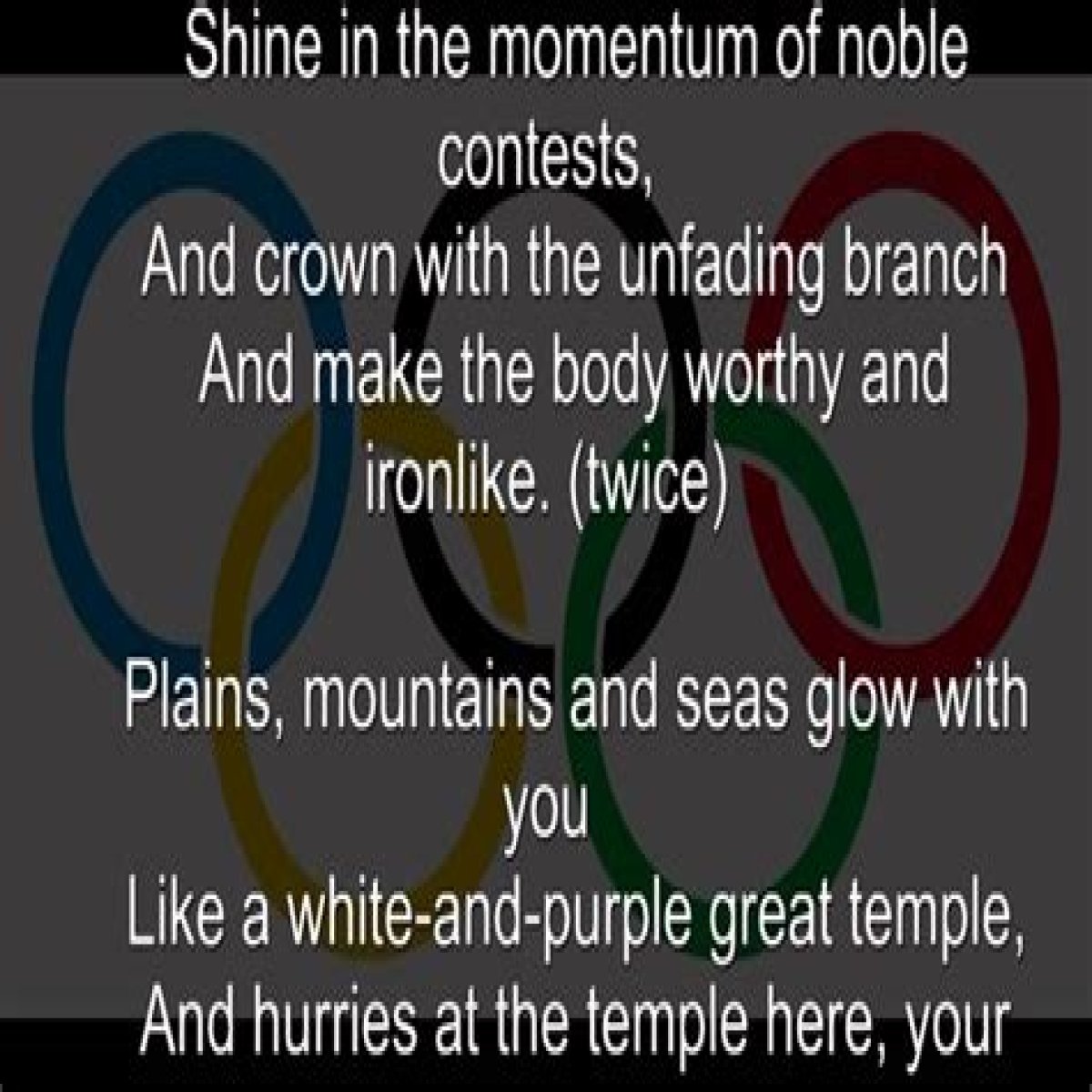 What are the Olympic anthem lyrics and who wrote the hymn?